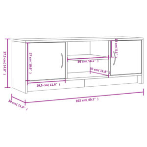 vidaXL Tv-bänk brun ek 102x30x37,5 cm konstruerat trä - Bild 11