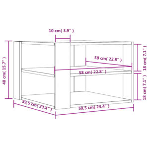 vidaXL Soffbord vit 59,5x59,5x40 cm konstruerat trä - Bild 9