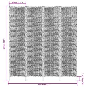 vidaXL Rumsavdelare 4 paneler svart 163x180 cm vattenhyacint - Bild 9