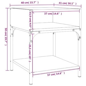 vidaXL Sängbord rökfärgad ek 40x41x50 cm konstruerat trä - Bild 8