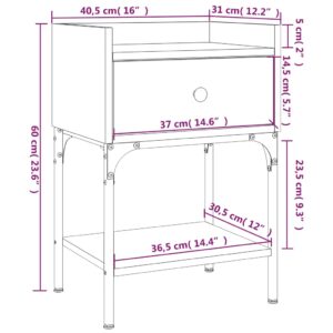 vidaXL Sängbord 2 st brun ek 40,5x31x60 cm konstruerat trä - Bild 12