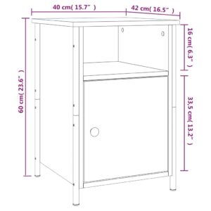 vidaXL Sängbord brun ek 40x42x60 cm konstruerat trä - Bild 11