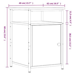 vidaXL Sängbord brun ek 40x42x60 cm konstruerat trä - Bild 12