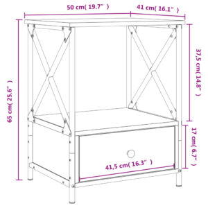 vidaXL Sängbord svart 50x41x65 cm konstruerat trä - Bild 10