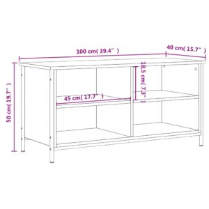 vidaXL Tv-bänk brun ek 100x40x50 cm konstruerat trä - Bild 8