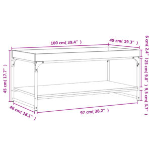 vidaXL Soffbord svart 100x49x45 cm konstruerat trä - Bild 9