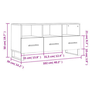 vidaXL Tv-bänk svart 102x36x50 cm konstruerat trä - Bild 12