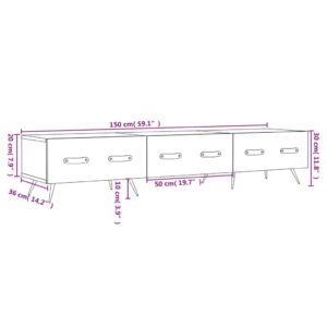 vidaXL Tv-bänk vit 150x36x30 cm konstruerat trä - Bild 12