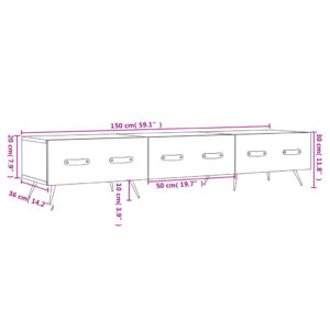 vidaXL Tv-bänk vit högglans 80x36x50 cm konstruerat trä - Bild 12