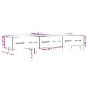 vidaXL Tv-bänk vit 150x36x30 cm konstruerat trä - Bild 12