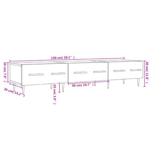 vidaXL Tv-bänk vit 150x36x30 cm konstruerat trä - Bild 12