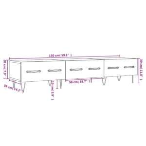 vidaXL Tv-bänk svart 150x36x30 cm konstruerat trä - Bild 12