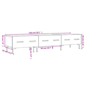 vidaXL Tv-bänk vit 150x36x30 cm konstruerat trä - Bild 12