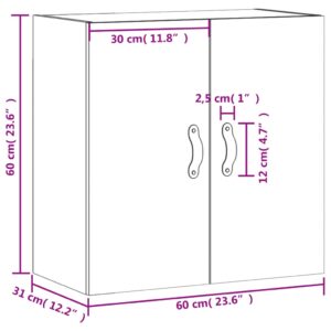 vidaXL Väggskåp vit 60x31x60 cm konstruerat trä - Bild 12