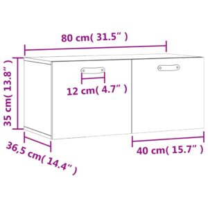 vidaXL Väggskåp rökfärgad ek 80x36,5x35 cm konstruerat trä - Bild 12