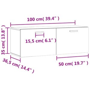 vidaXL Väggskåp svart 100x36,5x35 cm konstruerat trä - Bild 12