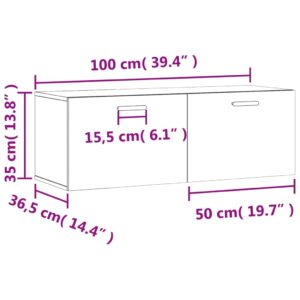 vidaXL Väggskåp betonggrå 100x36,5x35 cm konstruerat trä - Bild 12