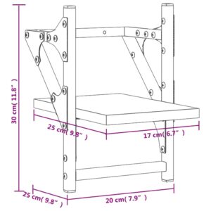 vidaXL Vägghyllor med stänger 2 st rökfärgad ek 20x25x30 cm - Bild 9