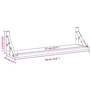 vidaXL Vägghyllor 2 st svart 60x15x15,5 cm - Bild 10