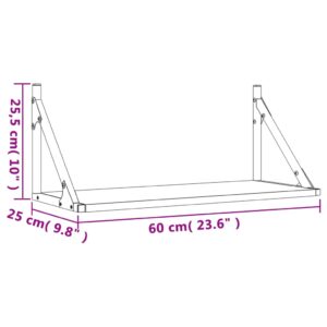 vidaXL Vägghyllor 2 st brun ek 60x25x25,5 cm konstruerat trä - Bild 9