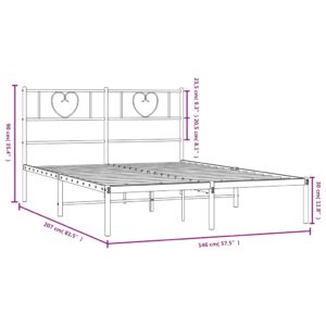 vidaXL Sängram med huvudgavel metall vit 140x200 cm - Bild 9