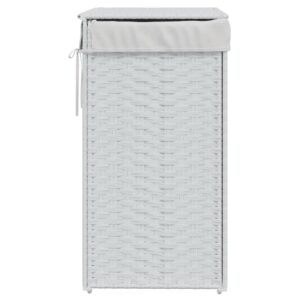 vidaXL Tvättkorg med lock vit 46x33x60 cm konstrotting - Bild 5