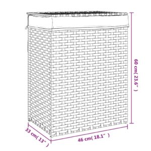 vidaXL Tvättkorg med lock vit 46x33x60 cm konstrotting - Bild 9