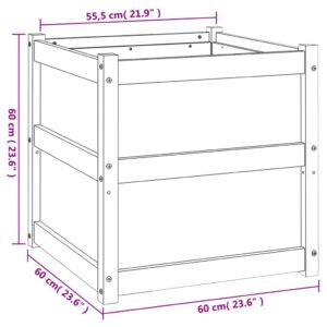 vidaXL Odlingslåda vaxbrun 60x60x60 cm massiv furu - Bild 11