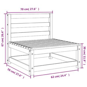 vidaXL Trädgårdssoffa utan armstöd vaxbrun 70x70x67 cm massiv furu - Bild 8