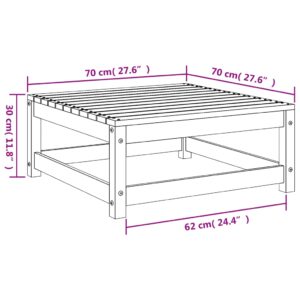 vidaXL Trädgårdspall vaxbrun 70x70x30 cm massiv furu - Bild 8