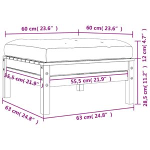 vidaXL Fotpall med dyna för trädgården massiv douglasgran - Bild 9