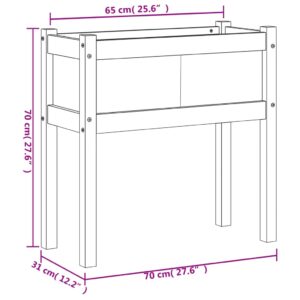 vidaXL Odlingslådor med ben vaxbrun 70x31x70 cm massiv furu - Bild 11