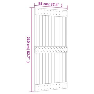 vidaXL Skjutdörr med beslag 95x210 cm massiv furu - Bild 11