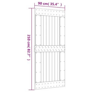 vidaXL Skjutdörr med beslag 90x210 cm massiv furu - Bild 11