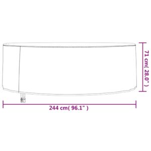 vidaXL Överdrag till trädgårdsmöbler 2 st Ø 244x71 cm 420D oxfordtyg - Bild 10