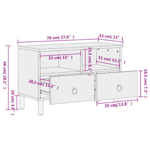 vidaXL Tv-bänk 70x33x46 cm massivt mangoträ - Bild 12