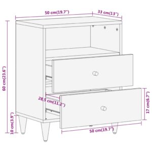 vidaXL Sängbord 50x33x60 cm massivt mangoträ - Bild 10