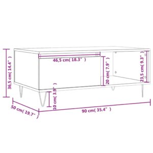 vidaXL Soffbord sonoma-ek 90x50x36,5 cm konstruerat trä - Bild 12