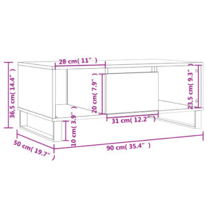 vidaXL Soffbord sonoma-ek 90x50x36,5 cm konstruerat trä - Bild 11