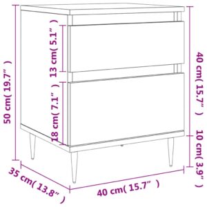 vidaXL Sängbord vit högglans 40x35x50 cm konstruerat trä - Bild 12