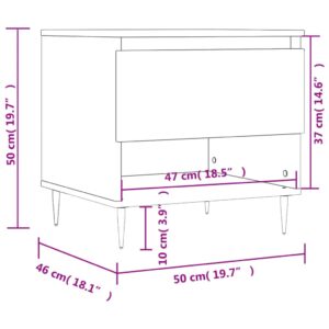 vidaXL Soffbord 2 st vit högglans 50x46x50 cm konstruerat trä - Bild 12