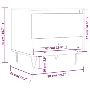 vidaXL Soffbord vit högglans 50x46x50 cm konstruerat trä - Bild 11