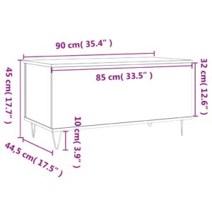 vidaXL Soffbord vit högglans 90x44,5x45 cm konstruerat trä - Bild 11