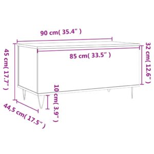 vidaXL Soffbord betonggrå 90x44,5x45 cm konstruerat trä - Bild 11