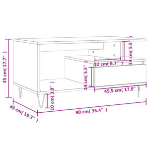 vidaXL Soffbord betonggrå 90x49x45 cm konstruerat trä - Bild 11