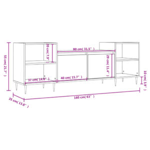 vidaXL Tv-bänk vit högglans 160x35x55 cm konstruerat trä - Bild 11