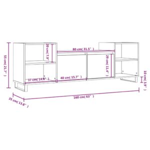 vidaXL Tv-bänk vit högglans 160x35x55 cm konstruerat trä - Bild 11