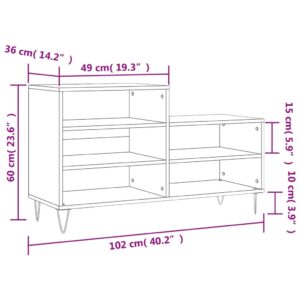 vidaXL Skoskåp vit högglans 102x36x60 cm konstruerat trä - Bild 10