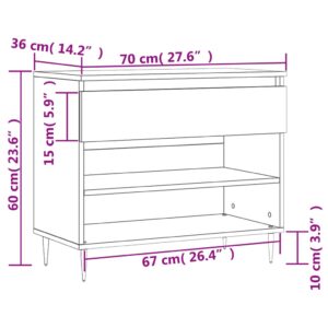 vidaXL Skoskåp vit 70x36x60 cm konstruerat trä - Bild 11