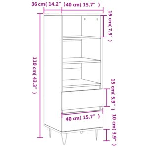 vidaXL Skåp svart 40x36x110 cm konstruerat trä - Bild 11